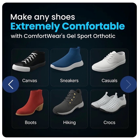 👟 Comfort Wear Unisex Memory-Sole Gel Sport Orthotic size Small - Picture 7 of 9